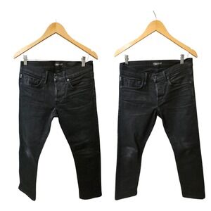 2 TOM FORD Black Jeans Slim Size 32 Button Fly‎ Moleskin